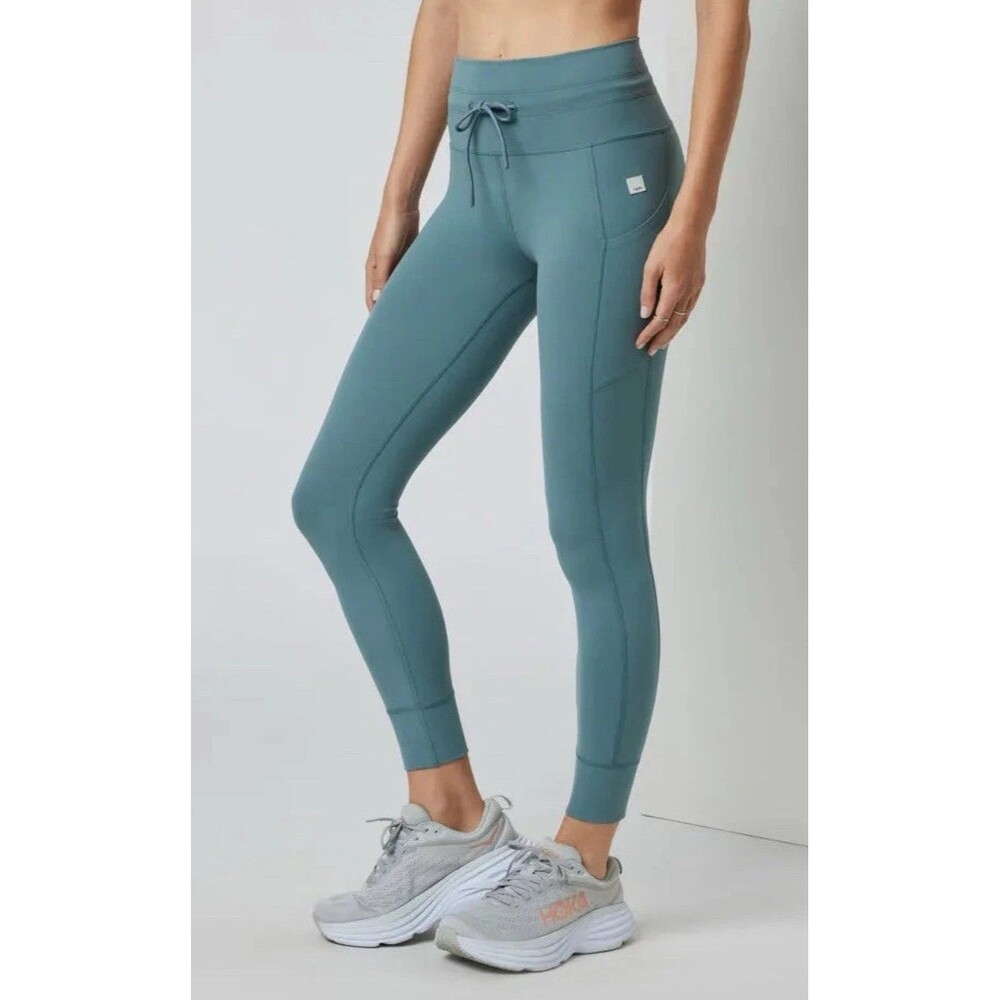 Vuori Daily Pocket Leggings Womens XS Teal High Rise Drawstring 7/8